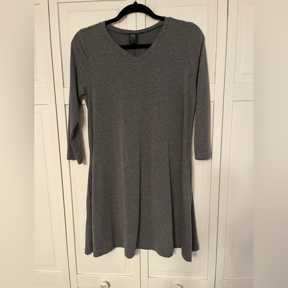 Chic 3/4 Sleeve Gray Tunic